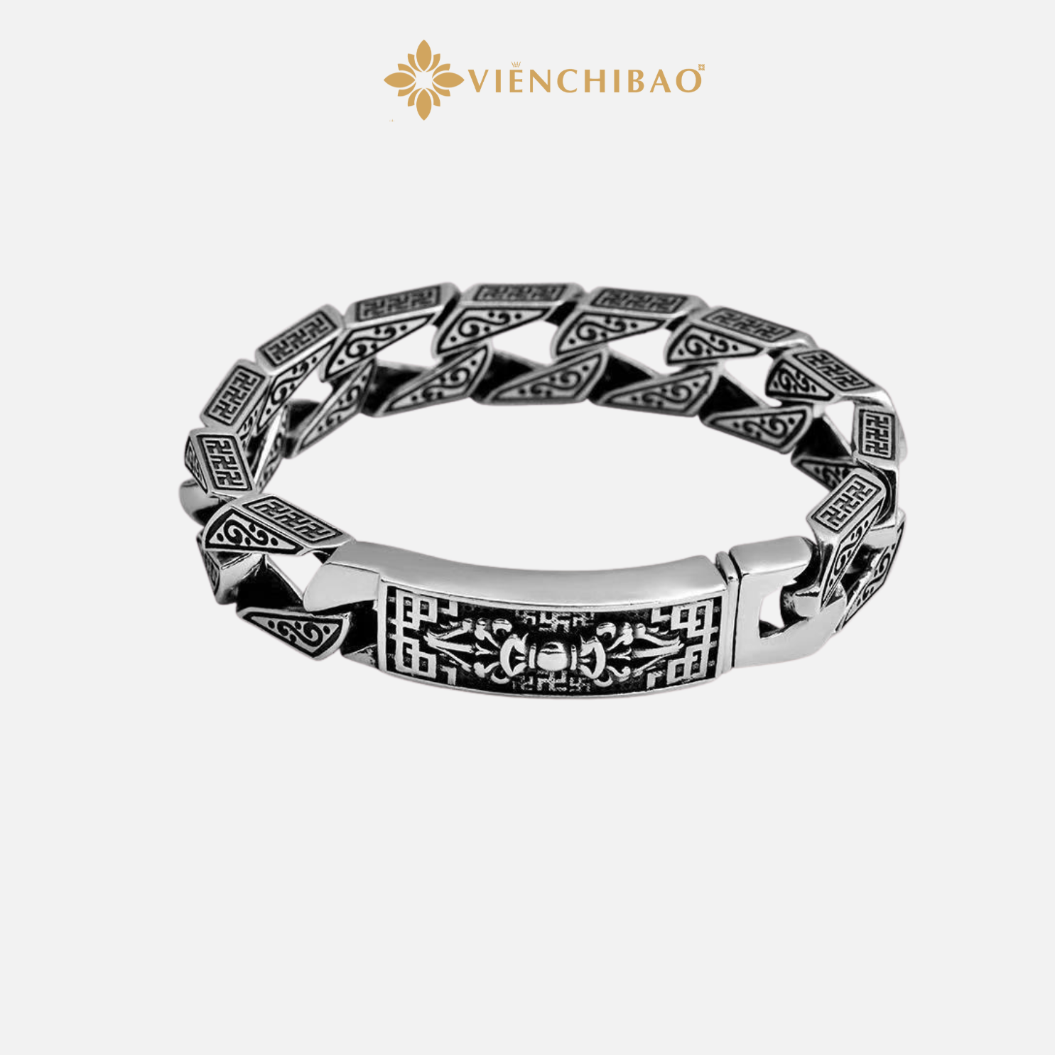 Lắc tay bạc thái trùy kim cang - Chữ Vạn