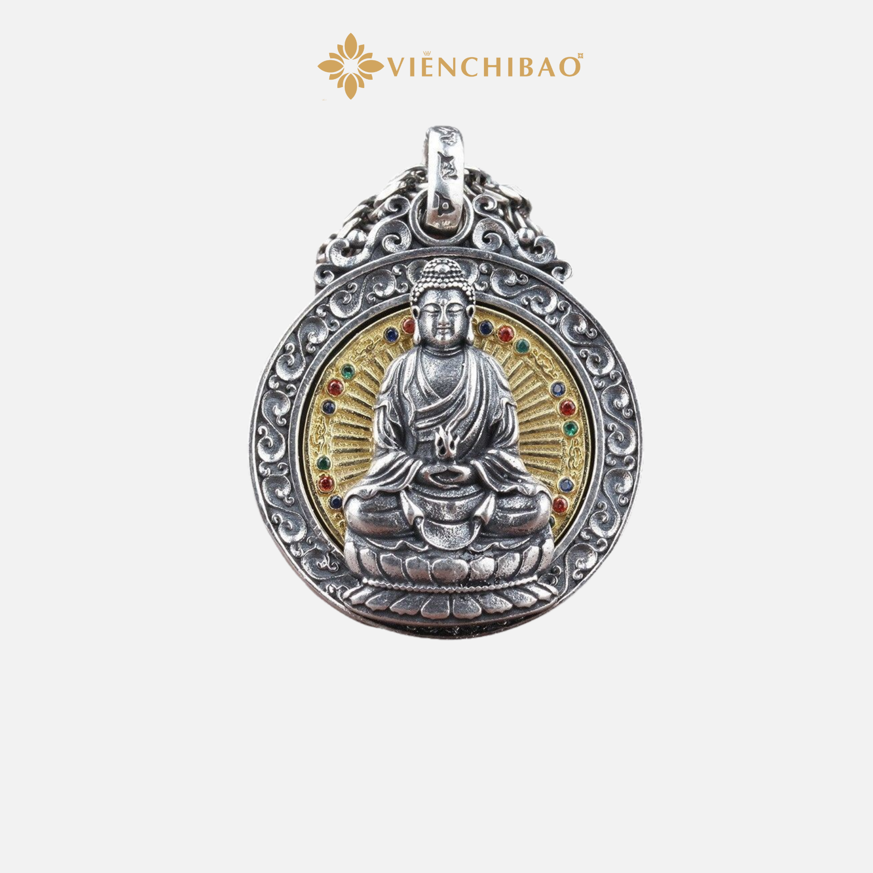 Mặt dây chuyền bạc nam-hỏa quang tam muội