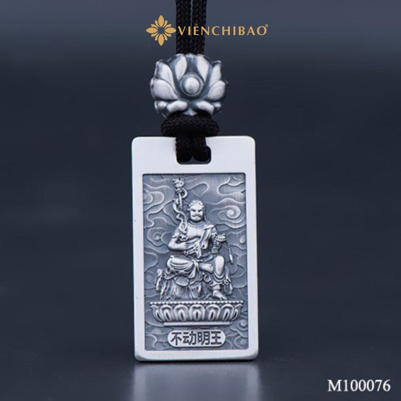 Mặt dây chuyền bạc nam phật bất động Minh Vương