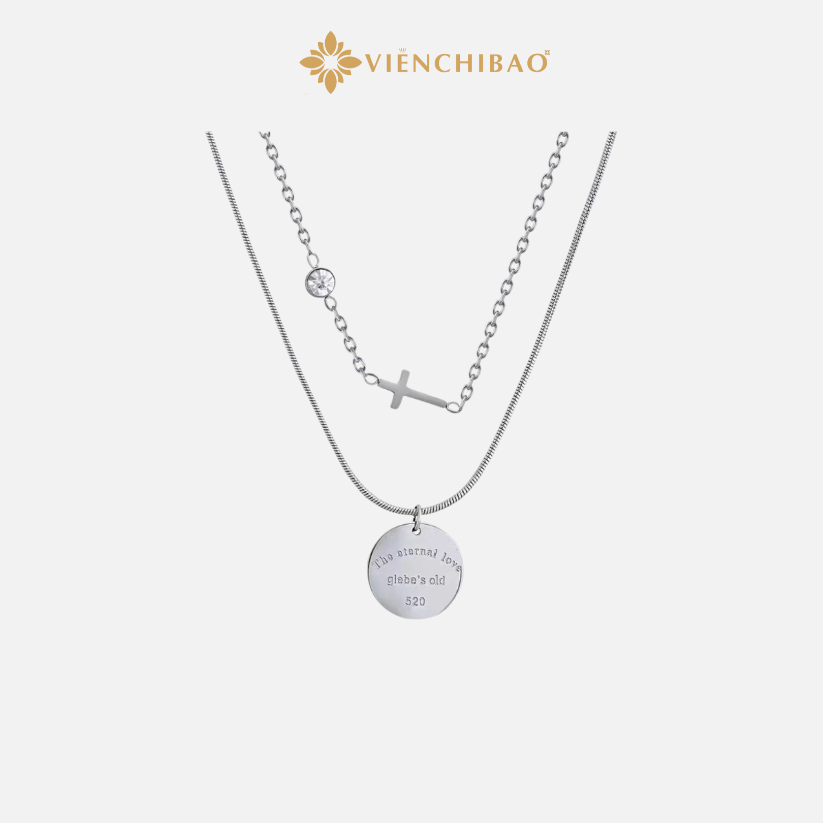 Dây chuyền nữ hai tầng chữ thập - Viễn Chí Bảo