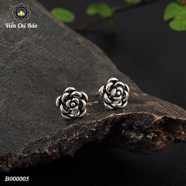 Bông Tai Hoa Hồng Bạc Thái Nữ - Viễn Chí Bảo