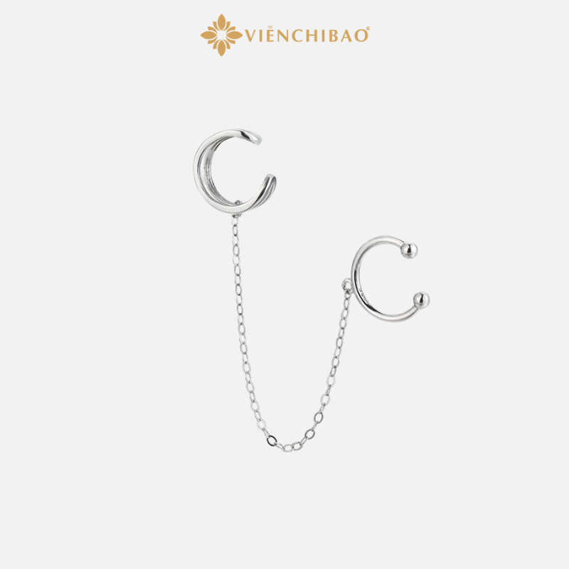 Bông Tai Bạc Nữ Kẹp Vành Gài Bi Tròn - Viễn Chí Bảo