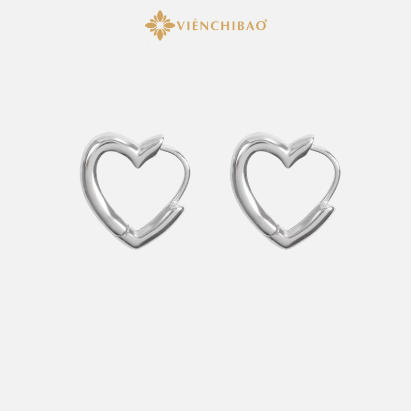 Bông Tai Bạc Nữ Trái Tim Trơn - Viễn Chí Bảo