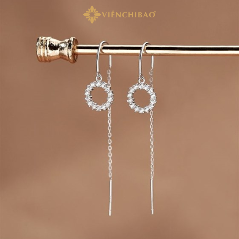 Bông tai bạc nữ Circle Heaven