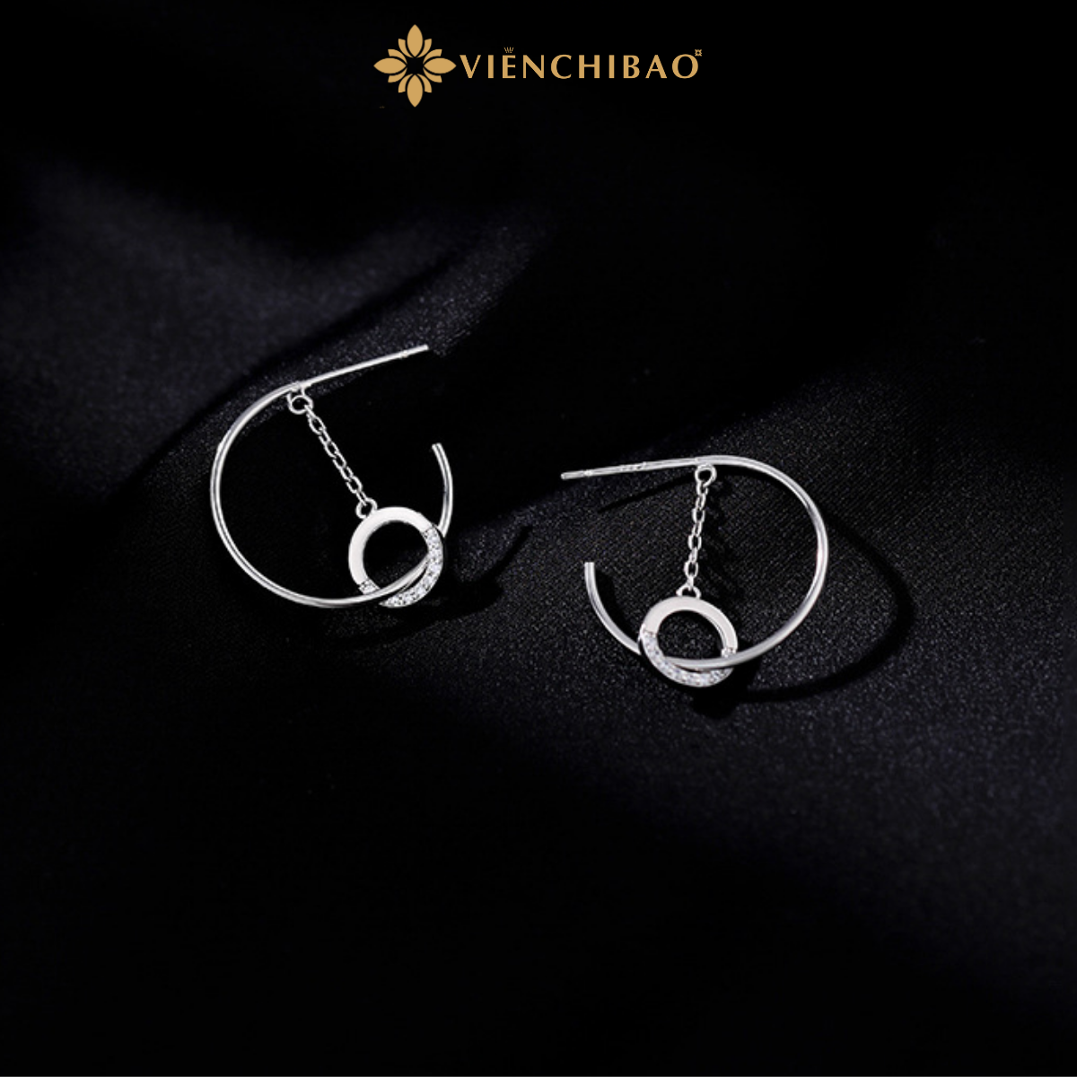 Bông tai bạc nữ flora