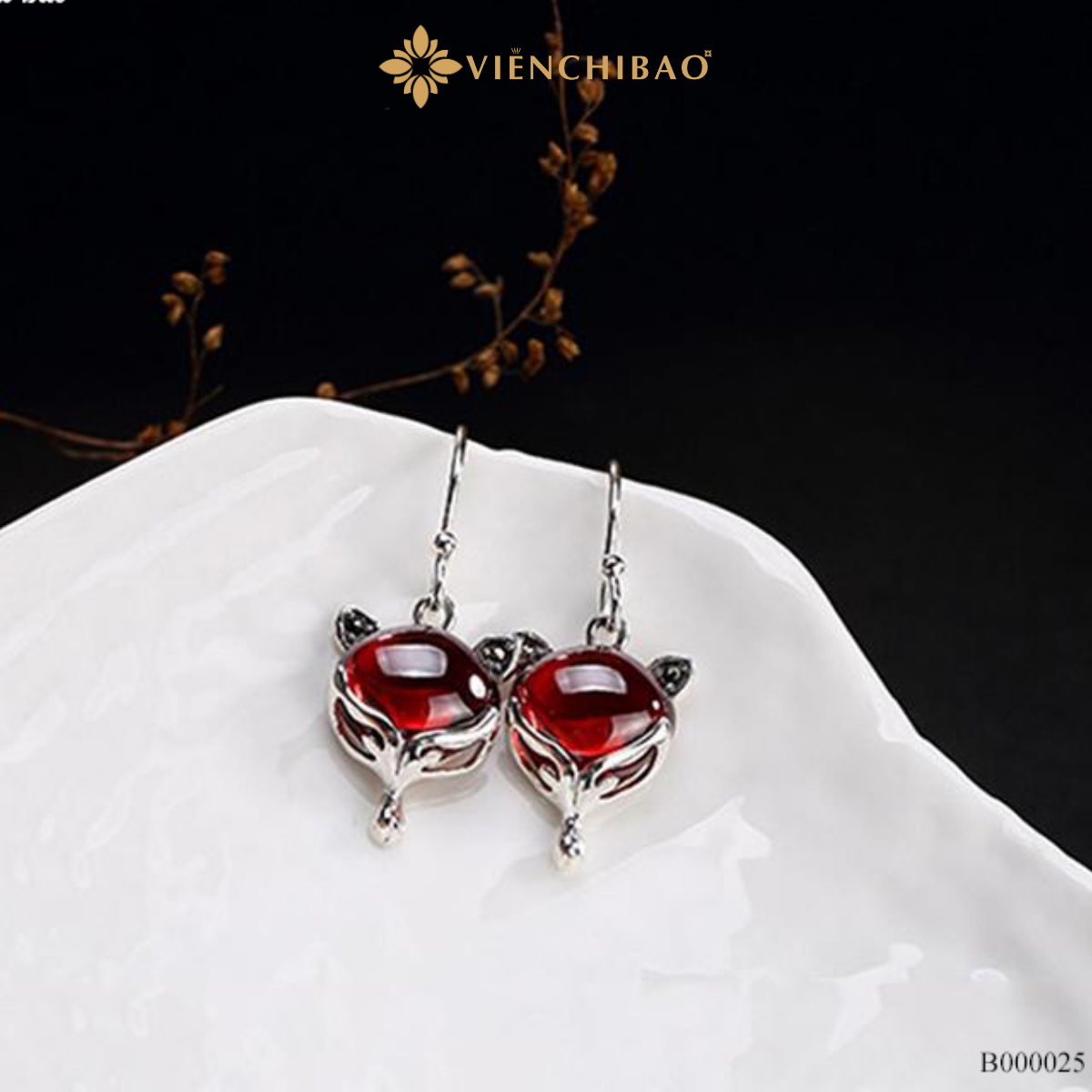 Bông tai bạc nữ hồ ly