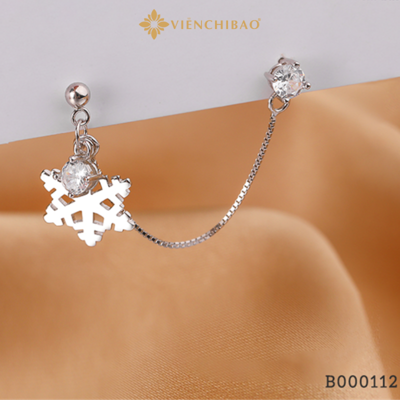 Bông tai bạc nữ hoa tuyết