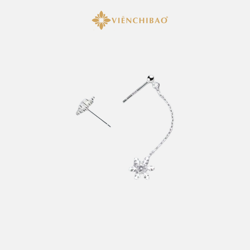 Bông tai bạc nữ hoa tuyết