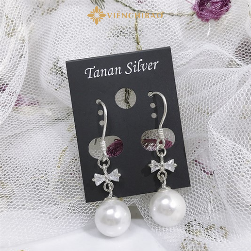 Bông tai bạc nữ nơ