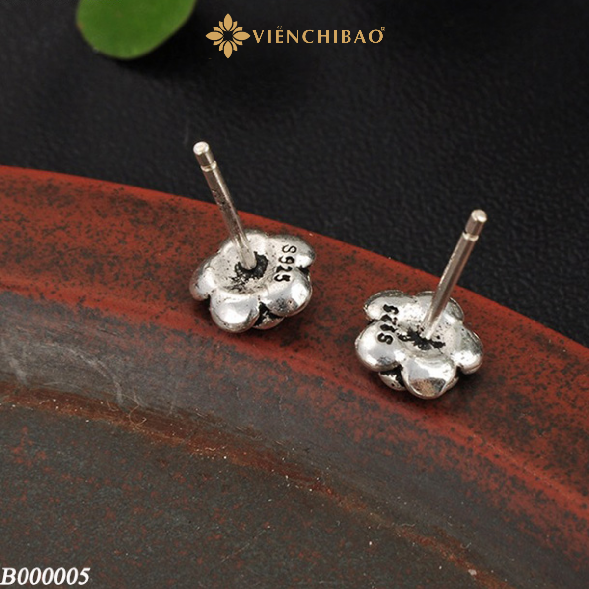 Bông tai hoa hồng bạc