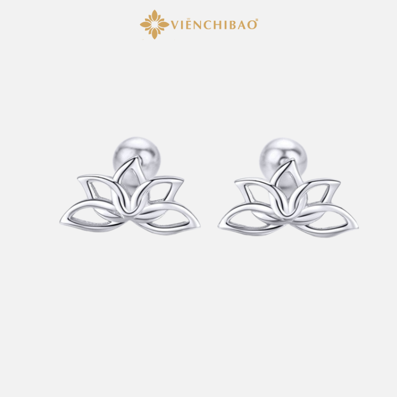 Bông Tai Hoa Sen Mới - Bạc S925 - Viễn Chí Bảo