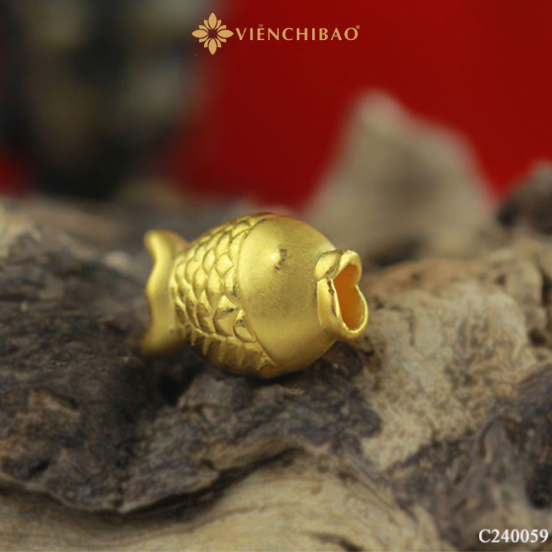 Charm cá chép vàng 24k