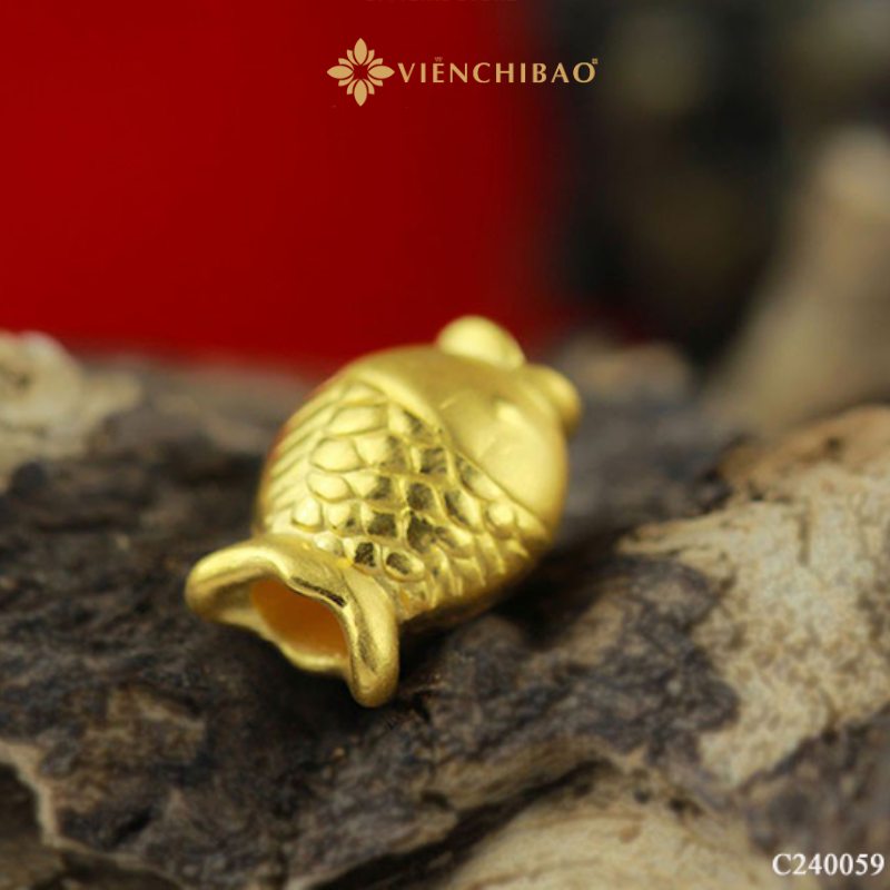 Charm cá chép vàng 24k
