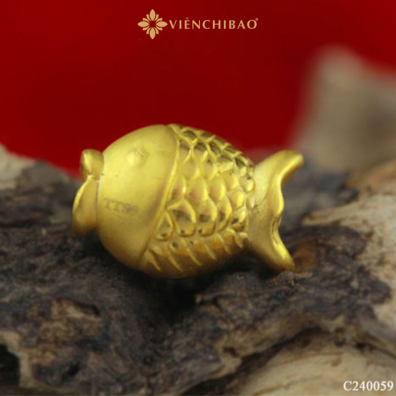 Charm cá chép vàng 24k