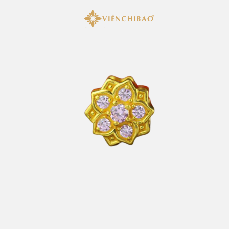 Charm liên hoa đính đá
