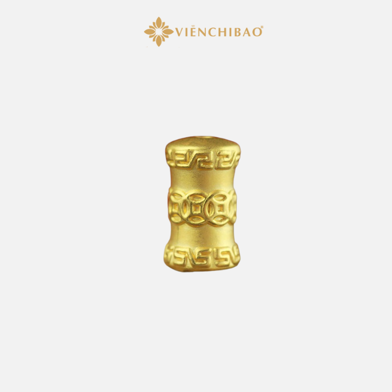 Charm trụ đồng xu vàng 24K