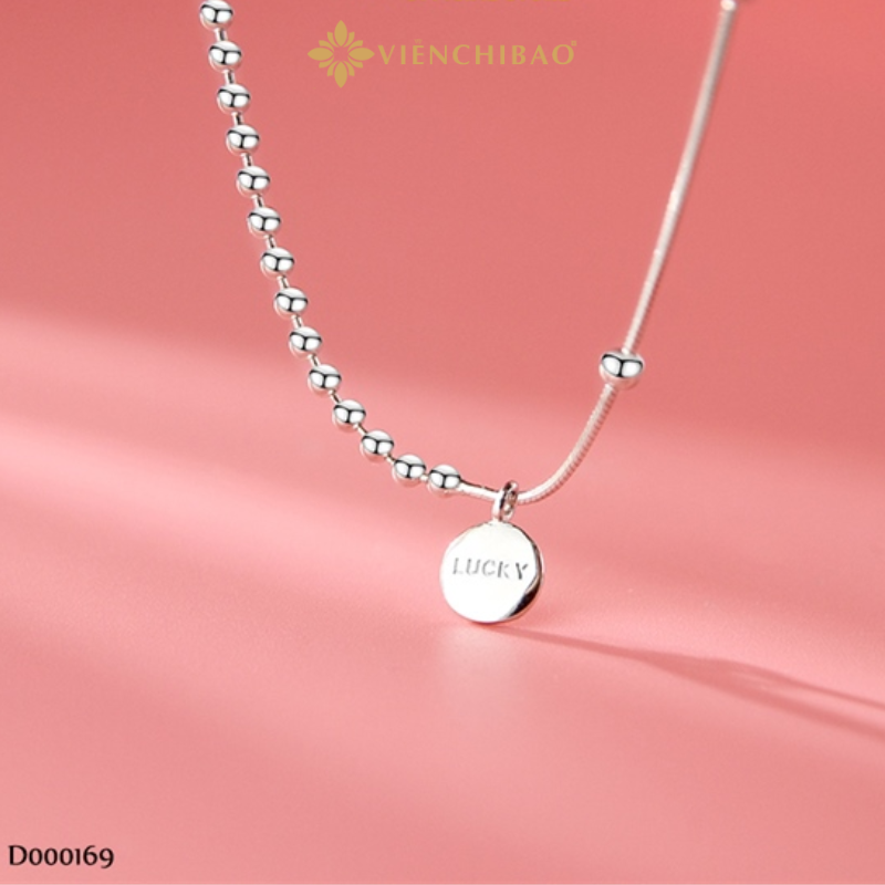 Choker bạc nữ lucky