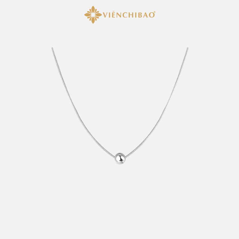 Dây Chuyền Choker Bạc Nữ Trơn Bi Tròn - Bạc S925 Viễn Chí Bảo