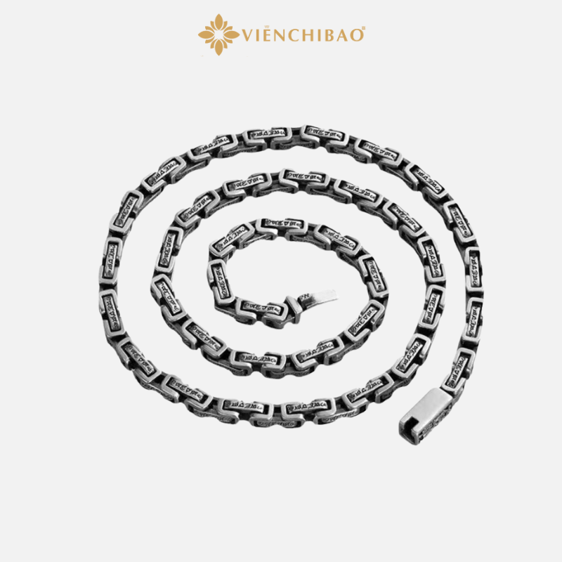 Dây Chuyền Nam Lục Tự Vuông Hỏa Long - Viễn Chí Bảo - D100234