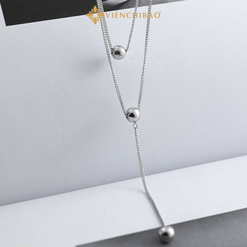 Dây chuyền bạc nữ viên bội