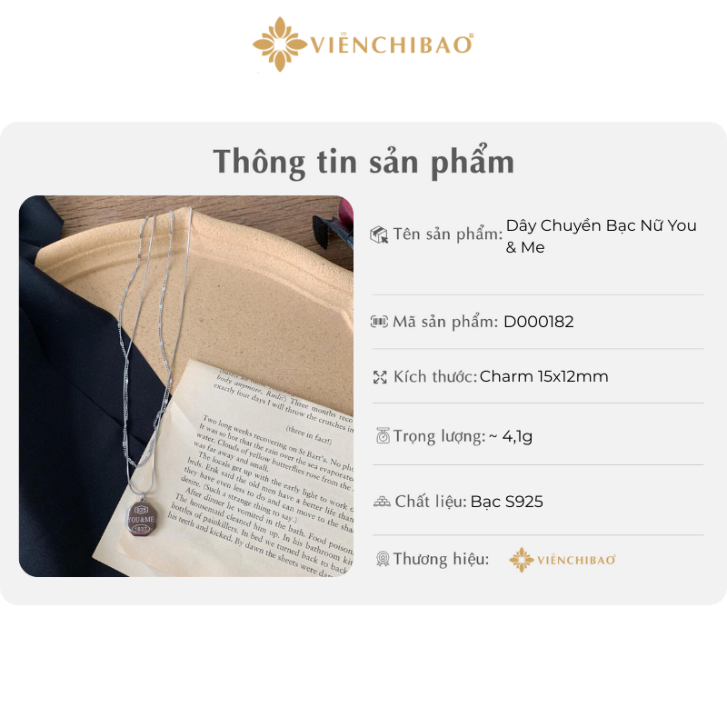 Dây chuyền bạc nữ you & me