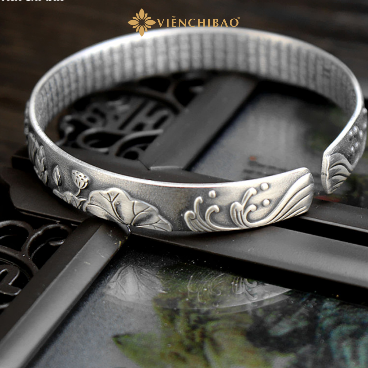 Kiềng tay bạc nữ liên hoa