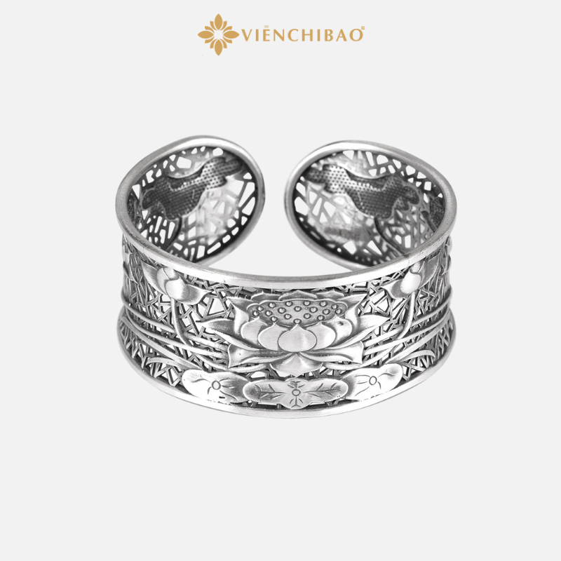 KIỀNG TAY HOA SEN NỮ BẢN TO - BẠC THÁI VIỄN CHÍ BẢO