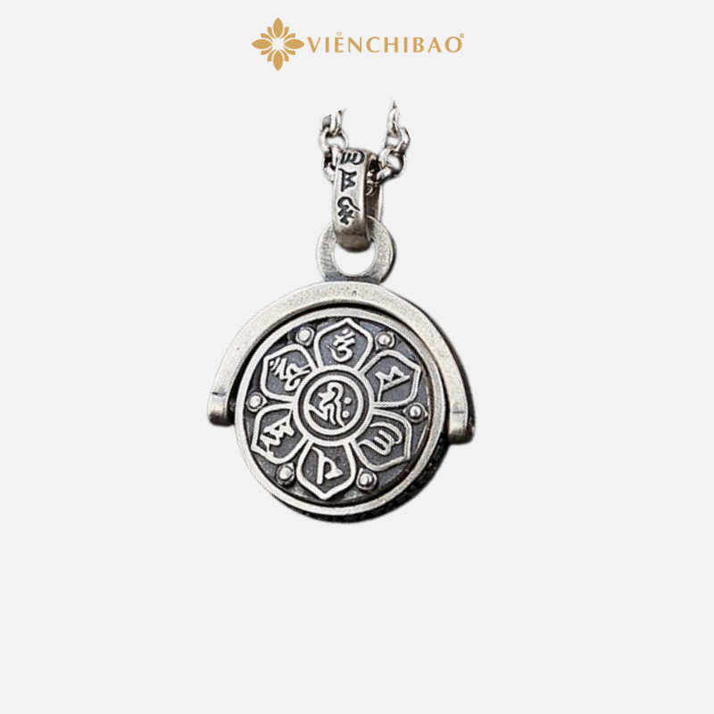 MẶT DÂY CHUYỀN LỤC TỰ HOA SEN BẢN XOAY - CHỮ VẠN VIỄN CHÍ BẢO