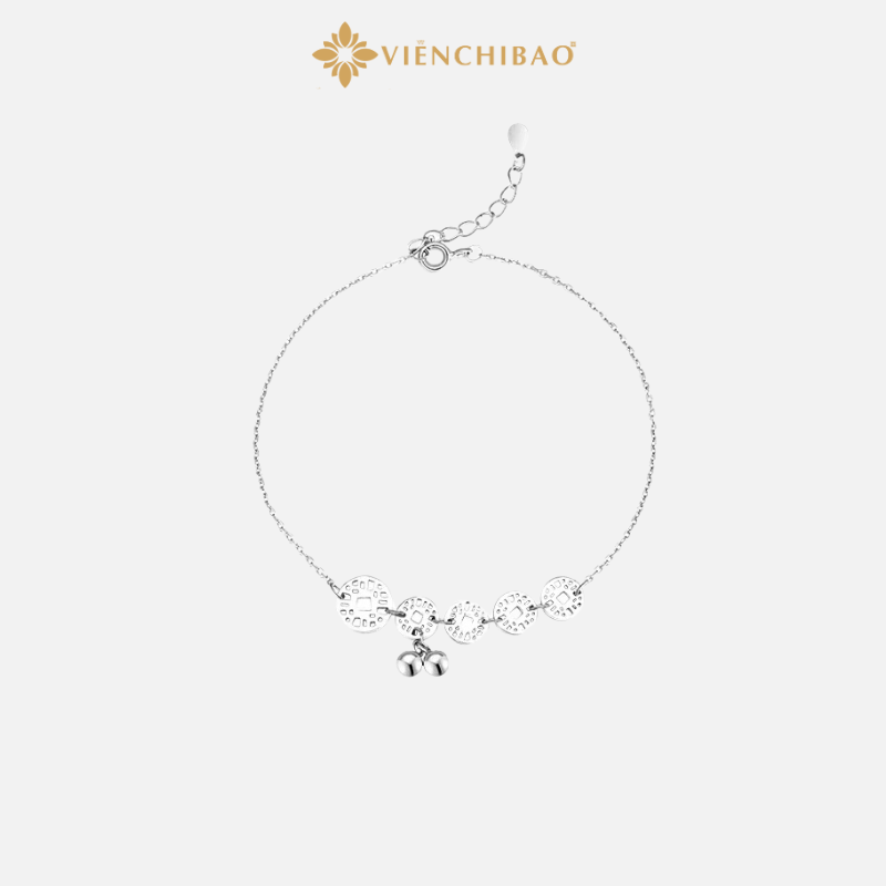 Lắc Chân Bạc Nữ Kim Tiền Tài Lộc - Bạc S925 - Viễn Chí Bảo