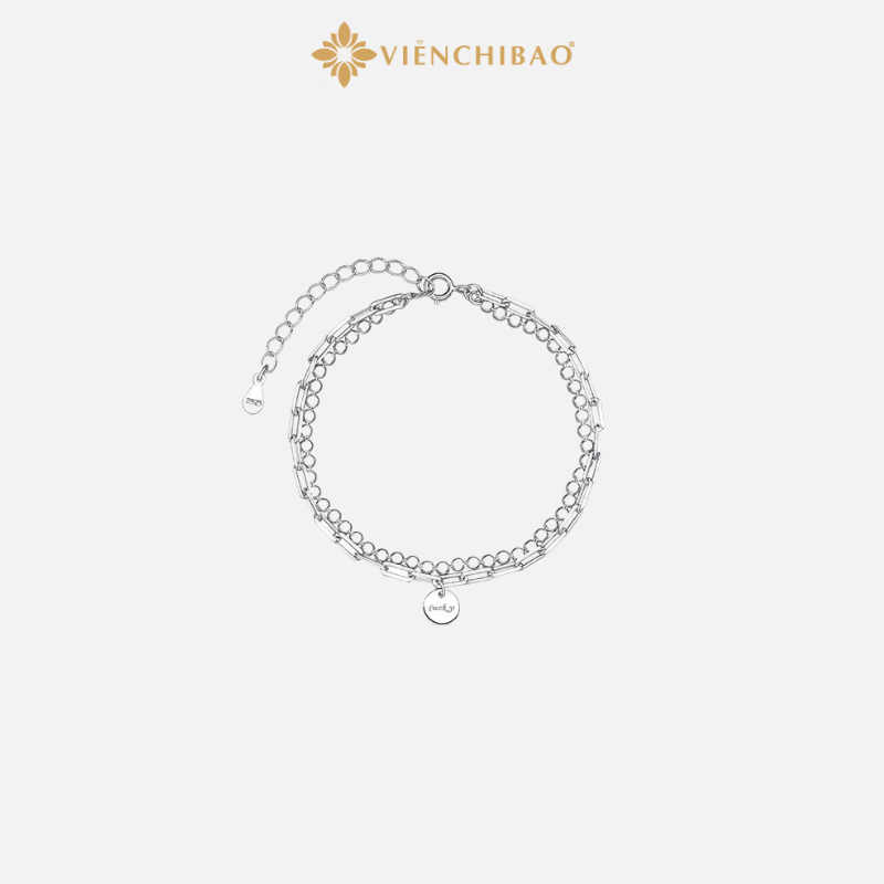 Lắc Tay Bạc Nữ Hai Dây Lucky - Bạc S925 VIỄN CHÍ BẢO