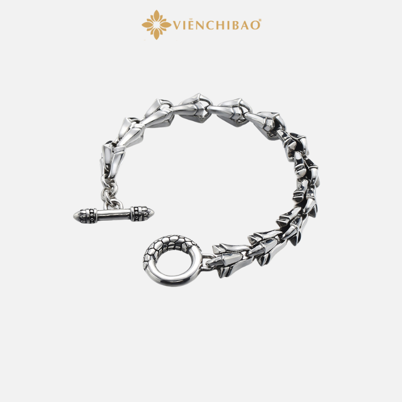 Lắc Tay Bạc Nam Vảy Rồng - Viễn Chí Bảo