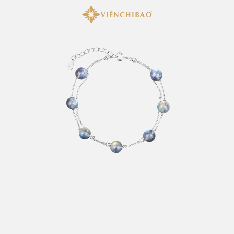 Lắc Tay Bạc Nữ Mix Đá Mặt Trăng - Bạc S925 VIỄN CHÍ BẢO