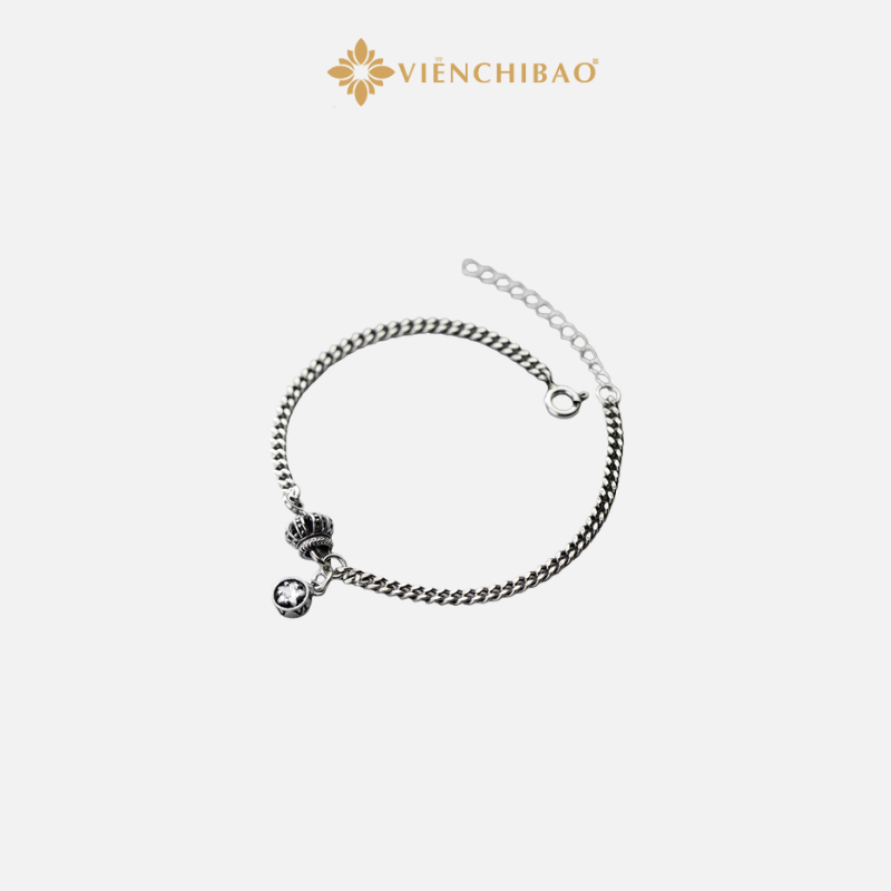 Lắc tay bạc nữ crown star