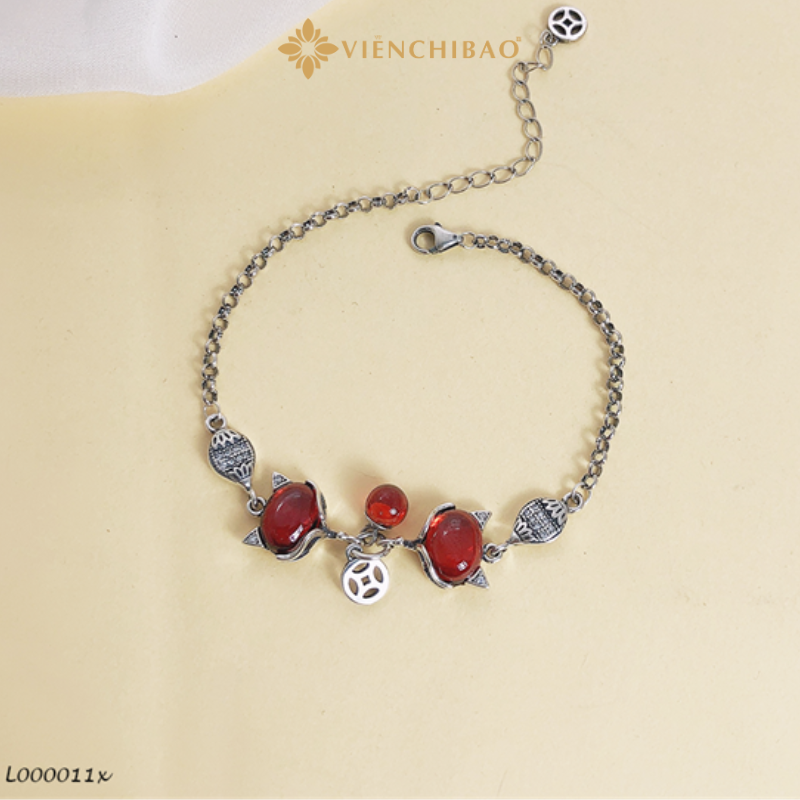 Lắc tay bạc nữ hồ ly đôi