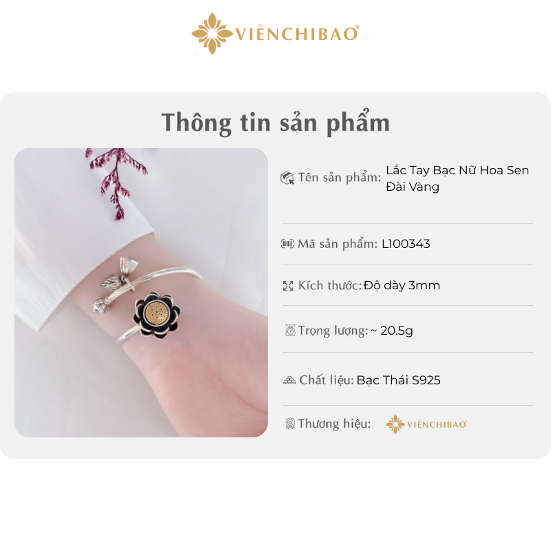 Lắc tay bạc nữ liên tâm