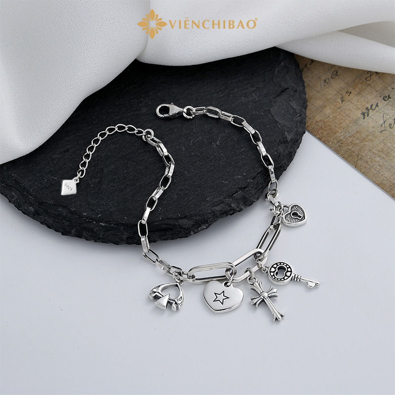 Lắc Bạc Nữ Thập Tự Chrome Heart New