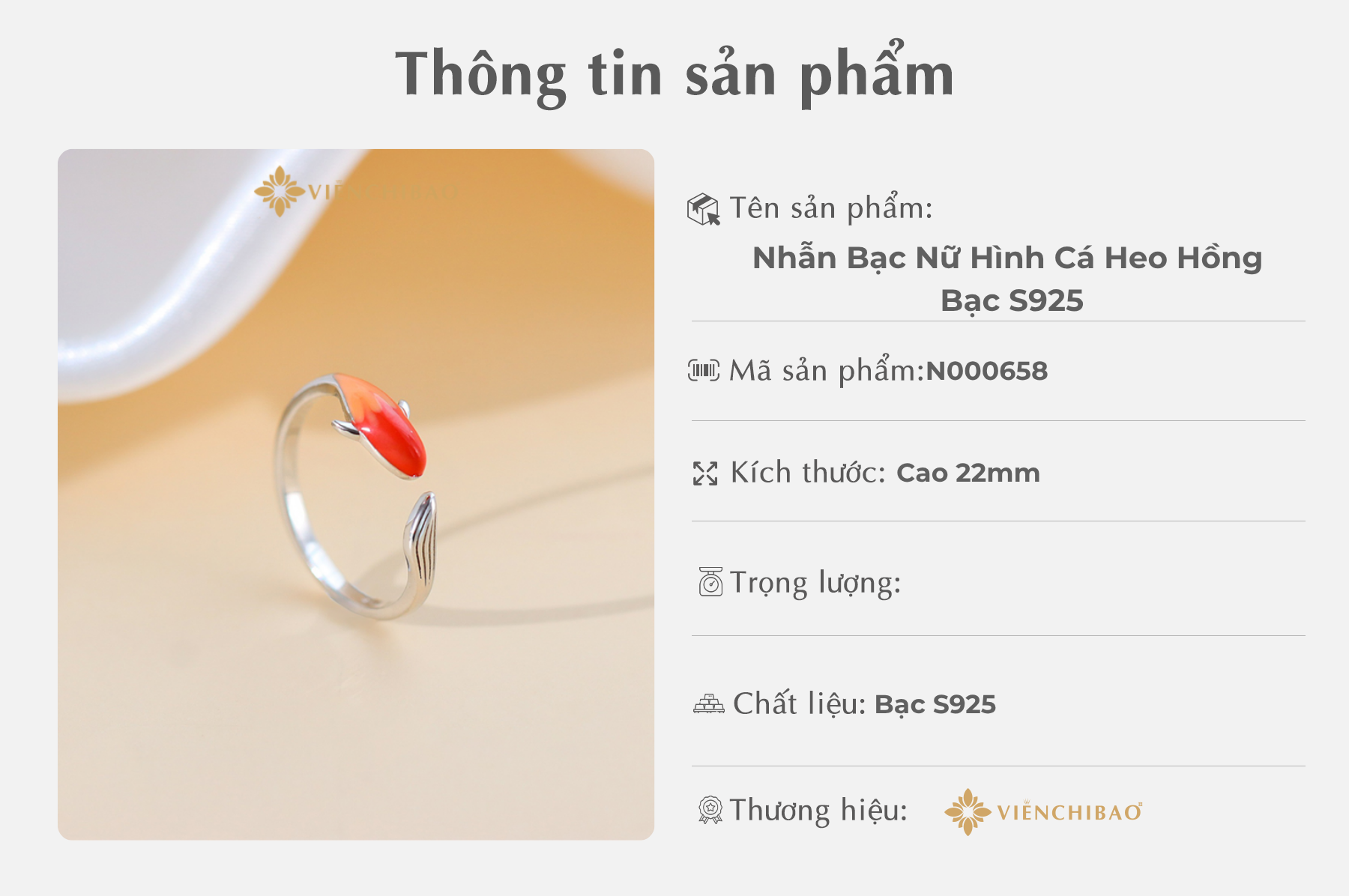 Nhẫn Bạc Nữ Hình Cá Heo Hồng – Bạc S925