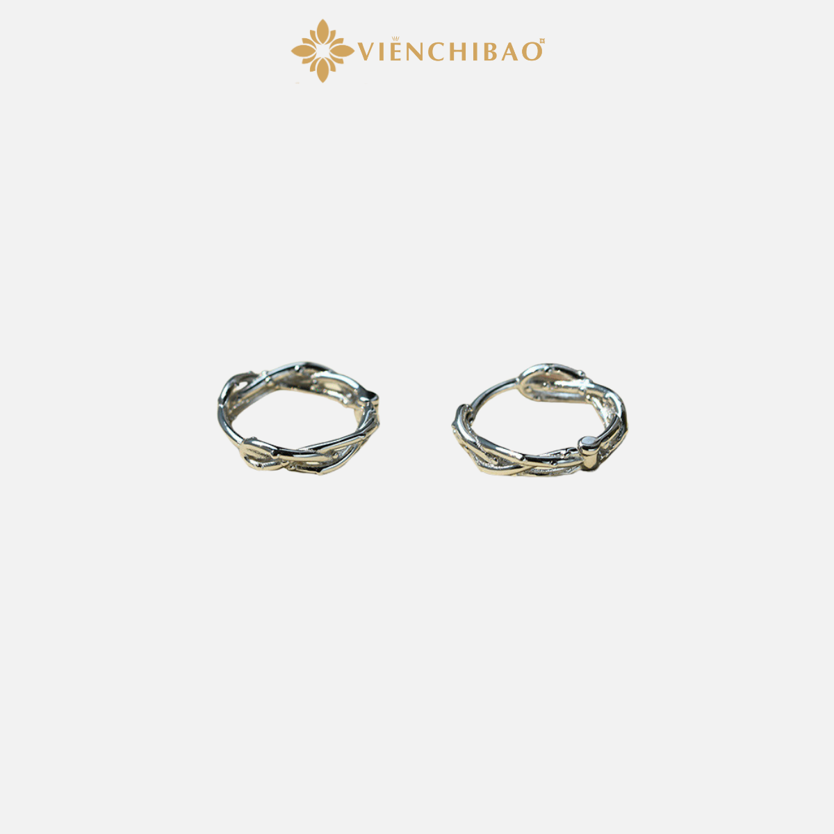 Bông tai tròn chéo bạc nữ - viễn chí bảo