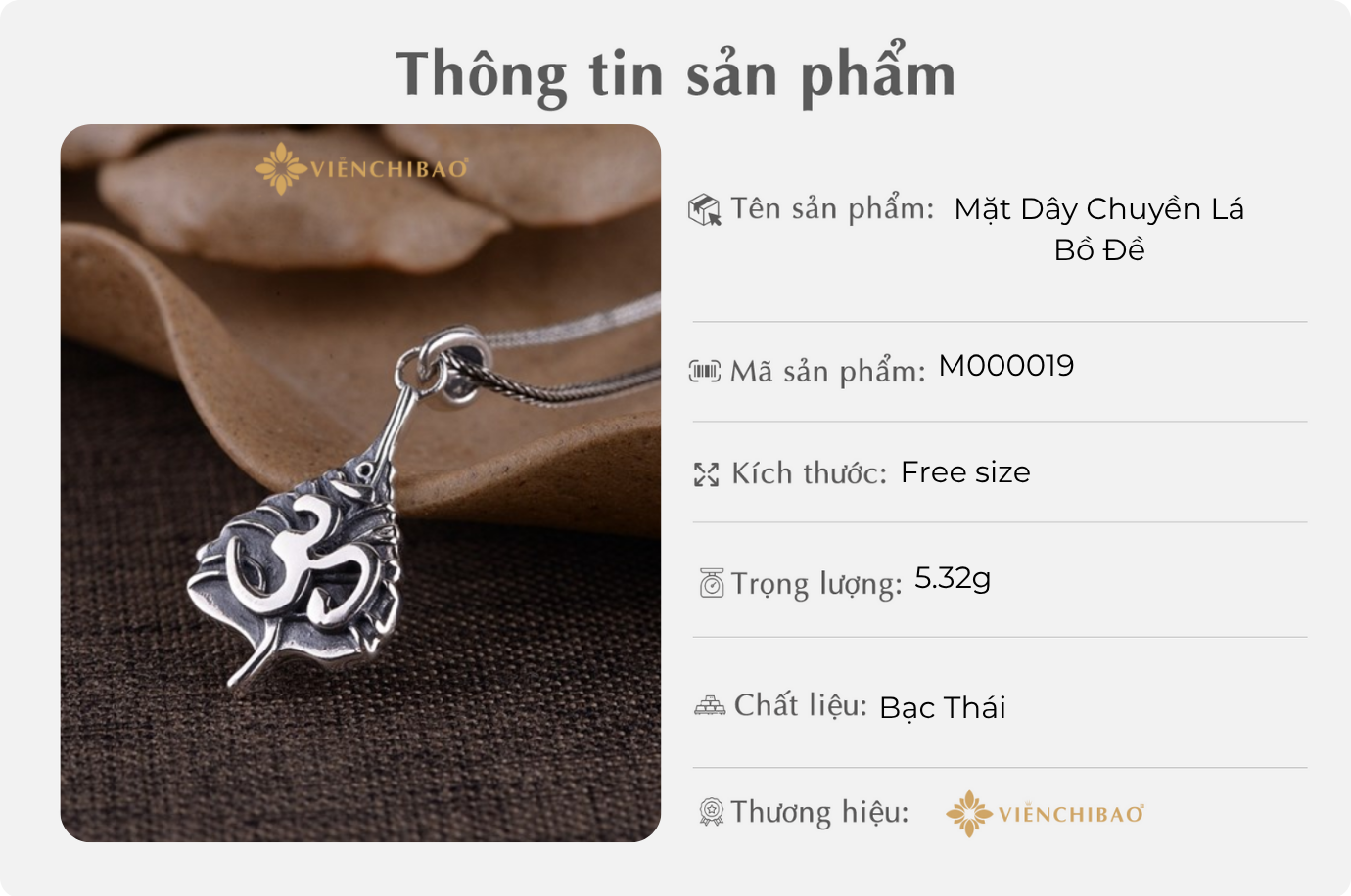 Mặt Dây Chuyền Lá Bồ Đề