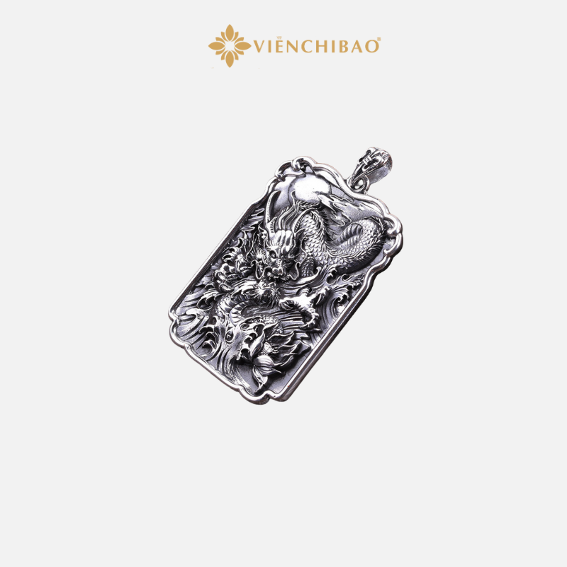 Mặt dây chuyền bạc nam hắc long