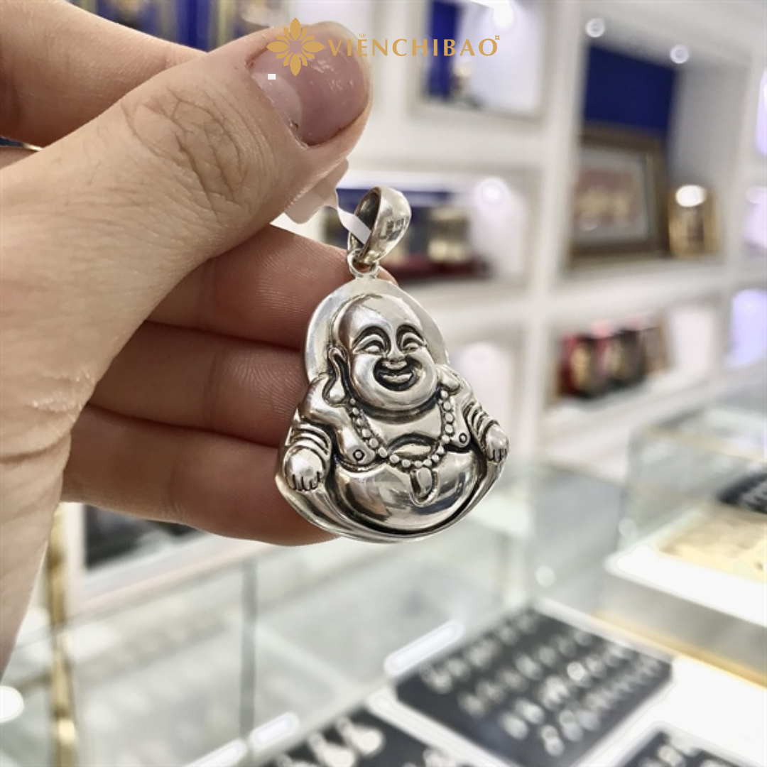 Mặt dây chuyền nam phật di lặc cười bạc thái