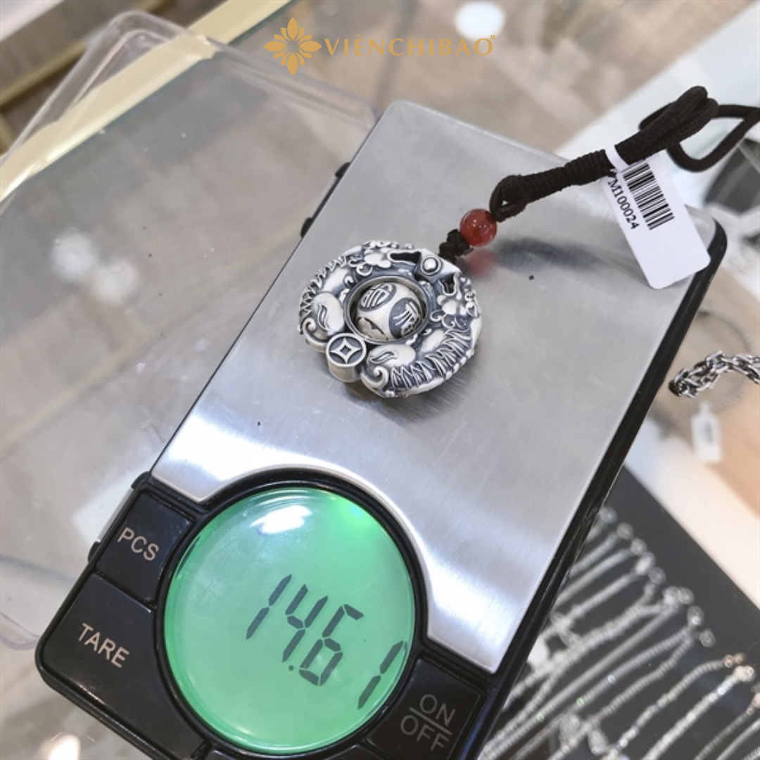 Mặt dây chuyền nam tỳ hưu tài lộc chữ phúc xoay