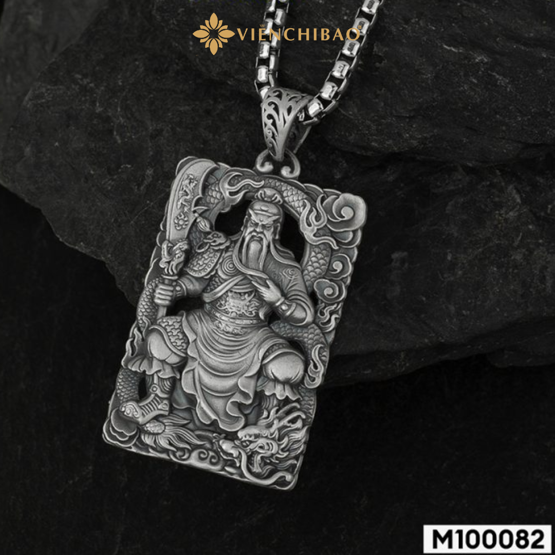 Mặt dây chuyền quan công rồng cuộn