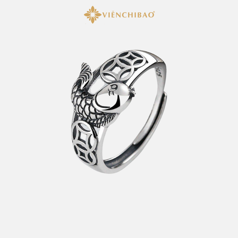 Nhẫn Cá Chép Kim Tiền - Bạc Thái S925 VIỄN CHÍ BẢO