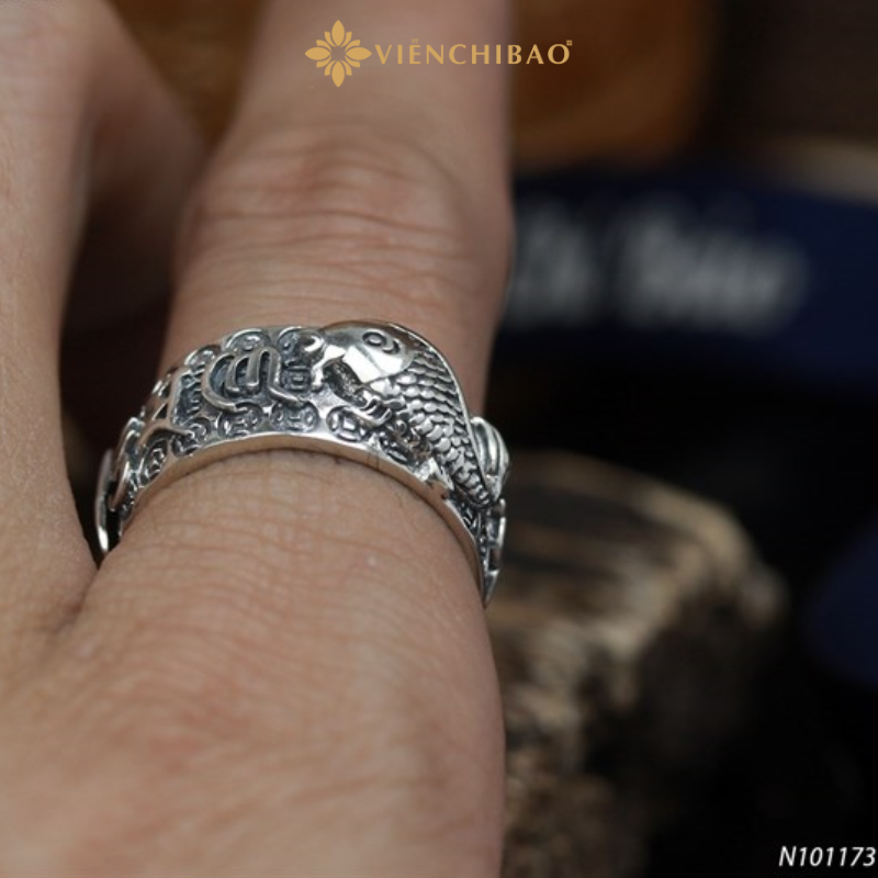 Nhẫn bạc nam cá chép