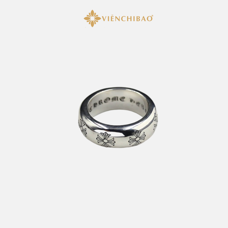 Nhẫn bạc nam chrome heart trơn