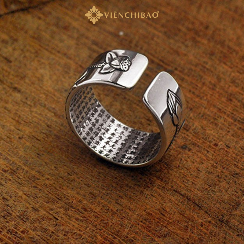 Nhẫn bạc nam liên hoa