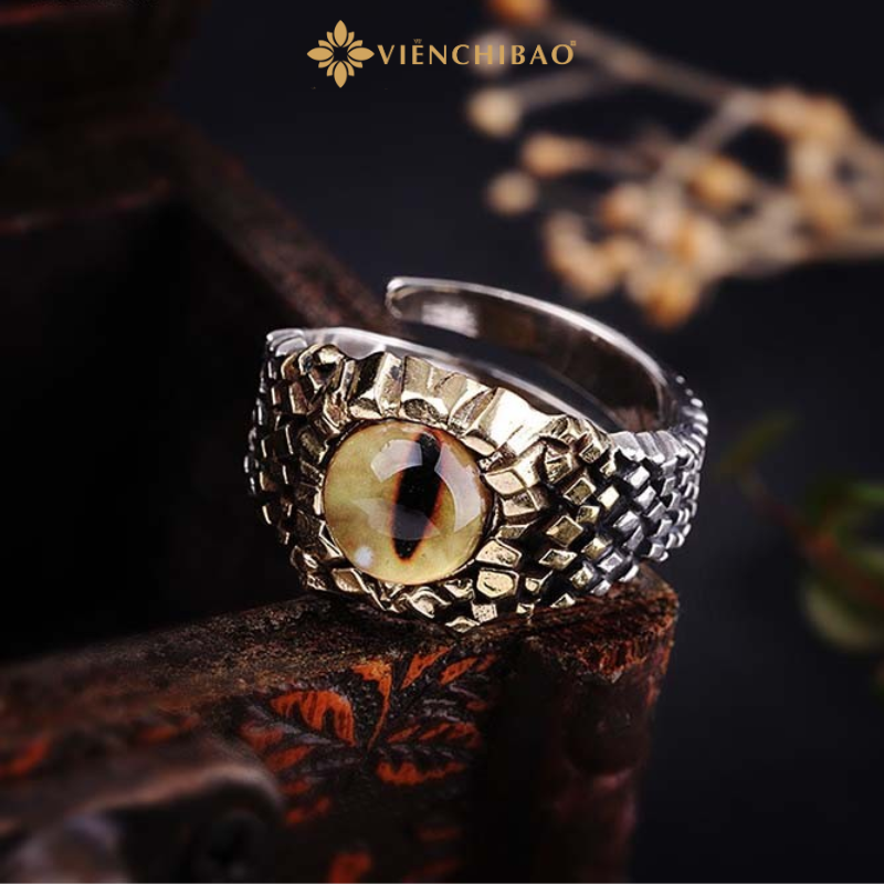Nhẫn bạc nam mắt rồng