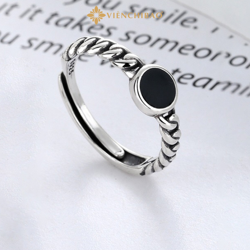 Nhẫn bạc nữ black diamond