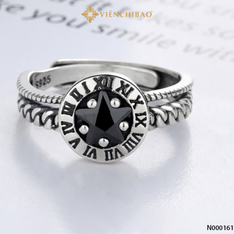 Nhẫn bạc nữ black watch